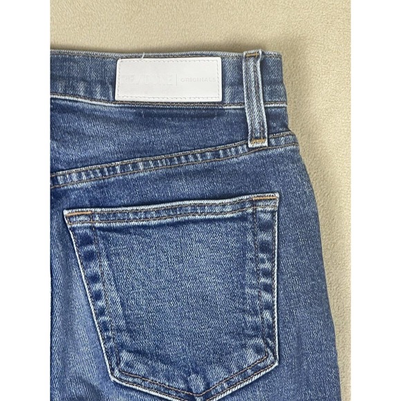 RE/DONE 'Mid 70s' Blue Denim 90s High Rise Ankle Crop Jeans Womens 25 - Picture 11 of 13
